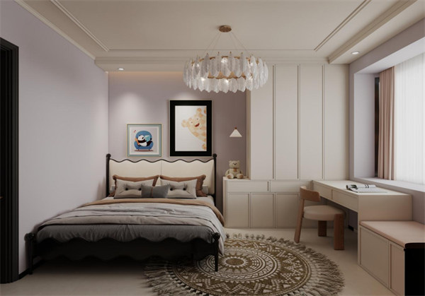 西陵花園124㎡|雕花石膏線+吊燈的法式風(fēng)格，讓每一幀都像電影里的場景